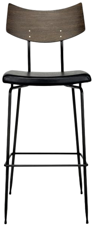 Soli Bar Stool - Black Leather - Bar Stool Soli Bar Stool - Black Leather - Bar Stool