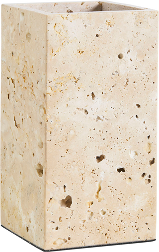 Reid Travertine Vase – Short - Vase Reid Travertine Vase – Short - Vase