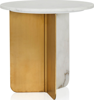 Como Marble Brass Side Table
