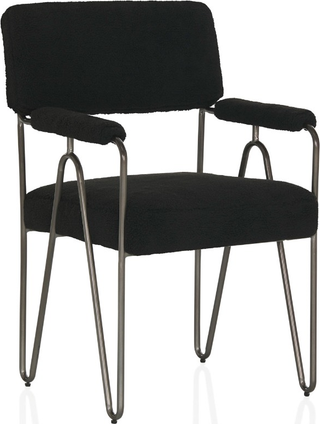 Lydia Dining Chair  -  Sheepskin Black