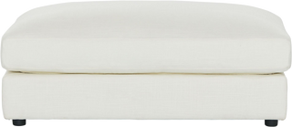 New Harlem Linen Blend White Modular Sofa  -  Ottoman