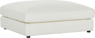 New Harlem Linen Blend White Modular Sofa  -  Ottoman