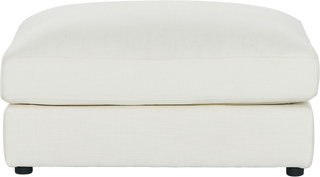 New Harlem Linen Blend White Modular Sofa  -  Ottoman