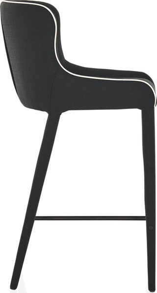 Markson Kitchen Stool  -  Black Upholstered