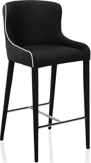 Markson Kitchen Stool  -  Black Upholstered