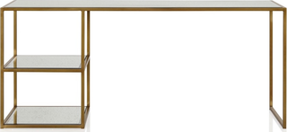 Arden Mirrored Desk  -  Brass