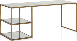 Arden Mirrored Desk  -  Brass