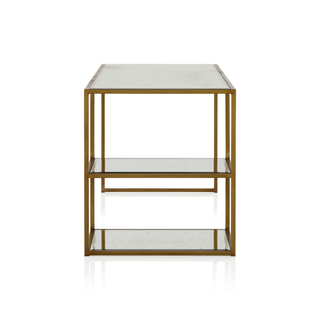 Arden Mirrored Desk  -  Brass