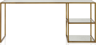 Arden Mirrored Desk  -  Brass