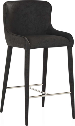 Markson Kitchen Stool  - Black Vegan Leather