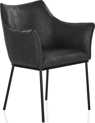 St James Dining Chair  -  Black Vegan Leather