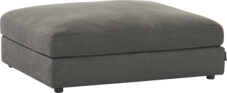 New Harlem Linen Blend Charcoal Modular Sofa  -  Ottoman