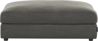 New Harlem Linen Blend Charcoal Modular Sofa  -  Ottoman