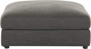 New Harlem Linen Blend Charcoal Modular Sofa  -  Ottoman