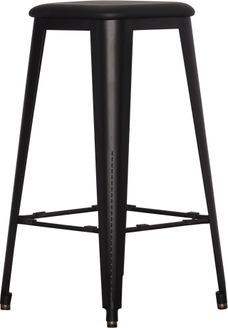 Café Bar Stool – Black Leather - Bar Stool