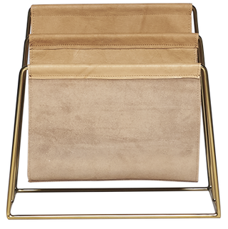 Brooke Magazine Holder – Coffee Leather - Accents