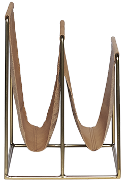 Brooke Magazine Holder – Coffee Leather - Accents