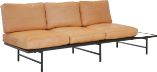 Leigh 3-Seater Sofa With Bench – Cognac Leather - Sofa