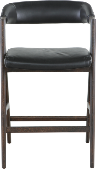 Addison Counter Stool – Seared Oak/Black Leather - Counterstool
