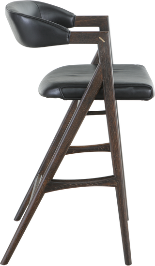 Addison Counter Stool – Seared Oak/Black Leather - Counterstool