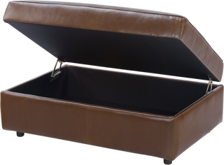 Beverly Leather Storage Ottoman – Libby Saddle - Ottoman