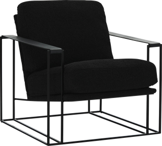 Oryan Occasional Chair – Black Faux Sheepskin - Chair