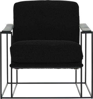 Oryan Occasional Chair – Black Faux Sheepskin - Chair