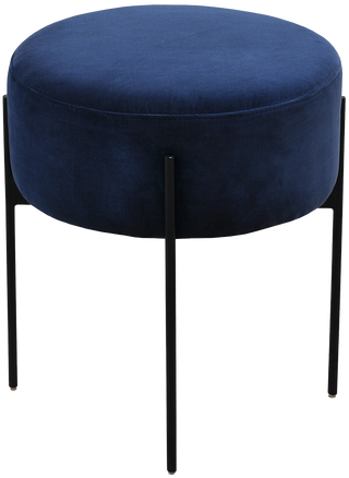 Luke Ottoman - Small Navy Velvet - Ottoman